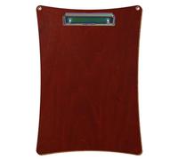 Bütic - Porte-bloc en bois concave - Cerisier foncé - Pour A3, A4, A5, A6, avec œillets de suspension, format : A4 haut, pince : pince à étrier arc-en-ciel