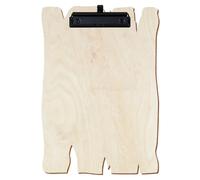 Bütic Porte-bloc en bois de bouleau naturel pour DIN A3 A4 A5 A6 en contreplaqué de bouleau de 3 mm et scellé avec un vernis transparent résistant, format : A4 haut, pince : pince à étrier