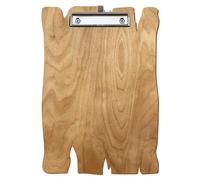 Bütic Porte-bloc en bois de bouleau rustique pour DIN A3 A4 A5 A6 en contreplaqué de bouleau de 3 mm et scellé avec un vernis transparent résistant, format : A4 haut, pince : pince à étrier argentée