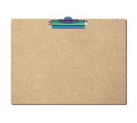 Bütic Porte-bloc en bois MDF/HDF Forme standard A3 A4 A5 A6 Format A4 paysage Pince : pince à dents arc-en-ciel