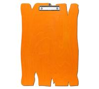 Bütic - Porte-bloc en bois - Orange - Pour DIN A3 A4 A5 A6 - En contreplaqué de bouleau de 3 mm et scellé avec un vernis transparent résistant - Format : A3 haut, pince : pince à étrier argentée