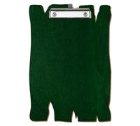 Bütic - Porte-bloc en bois - Vert foncé - Pour DIN A3 A4 A5 A6 - En contreplaqué de bouleau de 3 mm et scellé avec un vernis transparent résistant - Format : A4 - Pince : pince à étrier argentée