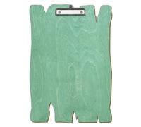 Bütic Porte-bloc en bois vert menthe pour DIN A3 A4 A5 A6 en contreplaqué de bouleau de 3 mm et scellé avec un vernis transparent résistant, format : A3 haut, pince : pince à étrier, porte-stylo