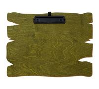 Bütic - Porte-bloc en bois vert olive - Pour DIN A3 A4 A5 A6 - En contreplaqué de bouleau de 3 mm et scellé avec un vernis transparent résistant - Format : A4 paysage - Pince : pince à étrier