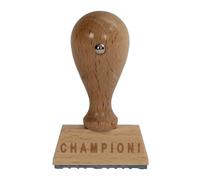 Bütic Spaß HS4010 Tampon en bois V1 / Tampon amusant HS4010 avec inscription ou texte souhaité - Tampon amusant : champion