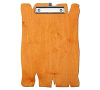 Bütic Toscana Porte-bloc en bois pour DIN A3 A4 A5 A6 en contreplaqué de bouleau de 3 mm et scellé avec un vernis transparent résistant, format : A4 haut, pince : pince à étrier argentée