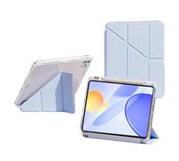 Bueuwe Coque Clavier pour Huawei MatePad Mini 8,8 Pouces, avec Support pour Apple Pencil, Coque Rigide Transparente à Rabat en Y,Ice Blue