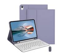 Bueuwe Coque Clavier pour iPad 9e / 8e / 7e génération 10,2 Pouces/Pro 10,5 Pouces/Air 3e génération, Clavier Bluetooth sans Fil Amovible, Souris Bluetooth,Deep Purple