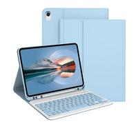Bueuwe Coque Clavier pour iPad Air 5e/4e génération 10,9 Pouces (2022/2020), Clavier Bluetooth sans Fil Amovible, avec Support pour Stylet,Sky Blue