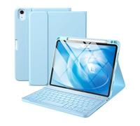 Bueuwe Coque Clavier pour iPad Air (8e, 7e, 6e, 5e et 4e génération), Pro 11 Pouces (4e, 3e, 2e et 1re génération),Clavier Bluetooth sans Fil Amovible, rétroéclairage 7 Couleurs,Sky Blue
