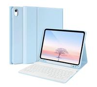 Bueuwe Coque Clavier pour iPad Mini 5e et 4e génération, 7,9 Pouces, Clavier Bluetooth sans Fil Amovible, avec Support pour Stylet,Sky Blue b