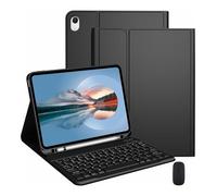 Bueuwe Coque Clavier pour iPad Pro 11 Pouces M5 2025 / M4 2024, Clavier Bluetooth sans Fil Amovible, Souris Bluetooth,Minimal Black