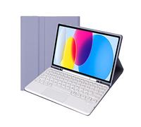Bueuwe Étui avec clavier Bluetooth avec pavé tactile, porte-crayon, pour iPad 9,7" 6e génération 2018, iPad 5e génération 2017, iPad Air 2/1, Pro 9,7", violet