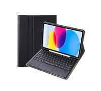 Bueuwe Étui avec clavier pour iPad 9,7" 6{^>e<^} génération 2018, iPad 5{^>e<^} génération 2017, iPad Air 2/1, Pro 9,7", clavier Bluetooth avec pavé tactile, porte-crayon, noir
