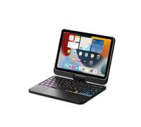 Bueuwe Étui Clavier pour iPad Mini 7 A17 Pro/Mini 6e génération, pavé Tactile Rotatif à 360° et Clavier rétroéclairé 7 Couleurs,Noir