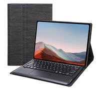 Bueuwe Étui Clavier pour Microsoft Surface Pro 7 (2019/Surface Pro 6 (2018) / Surface Pro 5(2017)/ Surface Pro 4 (2015) 12,3 Pouces, Clavier Bluetooth détachable,Black with touchpad
