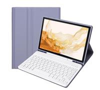 Bueuwe Étui Clavier pour Samsung Galaxy Tab A9+ Plus 11 Pouces 2023, AZERTY Français, Clavier Détachable sans Fil Rétroéclairé avec Support S Pen,Violet