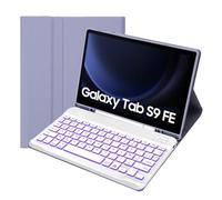 Bueuwe Étui Clavier pour Samsung Galaxy Tab S9 FE 10,9" 2023/Galaxy Tab S9 11 inch, AZERTY Français, Clavier Détachable sans Fil rétroéclairé avec Support S Pen,Violet