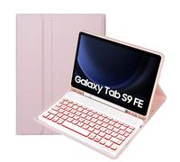 Bueuwe Étui Clavier pour Samsung Galaxy Tab S9 FE 10,9" 2023/Galaxy Tab S9 11 inch, AZERTY Français, Clavier Détachable sans Fil rétroéclairé avec Support S Pen,Rose