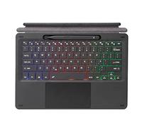 Bueuwe Étui Clavier pour Surface Pro 8/Surface Pro X 13", Clavier rétroéclairé 3 Couleurs avec pavé Tactile/Porte-Crayon/Batterie Rechargeable intégrée,English and Spanish