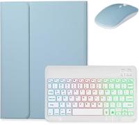 Bueuwe Étui pour Clavier pour Lenovo Tab P11 2e génération 11,5 Pouces (TB350FU / TB350XU) 2023, étui pour Clavier sans Fil Amovible rétro-éclairé avec Souris,Bleu
