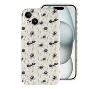 Buewutiry Compatible avec iPhone 15 Coque fine de 6,1" - Coque robuste et mignonne à imprimé fourmi noir compatible avec iPhone 15 pour homme et femme, anti-rayures et antichoc