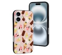 Buewutiry Coque compatible avec iPhone 16 - Coque en silicone souple imprimée cône de glace compatible avec iPhone 16 - Coque de téléphone pour homme et femme