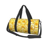 Buewutiry Grand sac de sport pour voyage - Canard frais avec bande jaune - Sac de sport pliable pour homme et femme avec plusieurs poches zippées