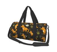 Buewutiry Grand sac de sport pour voyage - Funny Fox By The Field - Sac de sport pliable pour homme et femme avec plusieurs poches zippées