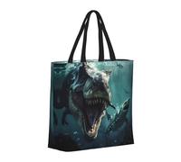 Buewutiry Grand sac fourre-tout pour femme - Sac fourre-tout réutilisable avec fermeture éclair, sac de plage pour femme, sac sous-marin dinosaure requin maman pour maman, adapté pour l'hôpital, la