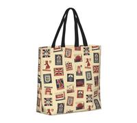 Buewutiry Grand sac fourre-tout pour femme - Sac fourre-tout réutilisable avec fermeture éclair, sac de plage pour femme, sac de maman imprimé anglais pour maman, adapté pour l'hôpital, la plage, les