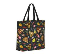 Buewutiry Grand sac fourre-tout pour femme - Sac fourre-tout réutilisable avec fermeture éclair, sacs de plage pour femme, sac pour jambon, poivre, pizza, maman, adapté pour l'hôpital, la plage, les