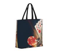 Buewutiry Grand sac fourre-tout pour femme - Sac fourre-tout réutilisable avec fermeture éclair, sacs de plage pour femme, jetons de poker de casino, sac pour maman, adapté pour l'hôpital, la plage