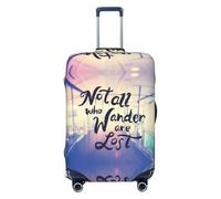Buewutiry Housse de protection anti-rayures pour valise de 45,7 à 81,3 cm avec inscription « Not All Those Who Wander Are Lost », Noir , L