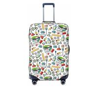 Buewutiry Housse de protection pour bagage de voyage - Carnet de saison scolaire anti-rayures pour valises de 45,7 à 81,3 cm, noir, Medium