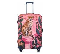 Buewutiry Housse de protection pour bagage de voyage - Guépard sur les toilettes Humour Art anti-rayures pour valise de 45,7 à 81,3 cm, noir, Medium