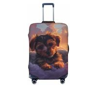 Buewutiry Housse de protection pour bagages de voyage - Chiot couché sur un nuage lavable pour valise de 45,7 à 81,3 cm, Noir , x-large