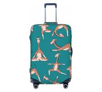 Buewutiry Housse de protection pour bagages de voyage - Girafes faisant divers yoga anti-rayures pour valises de 45,7 à 81,3 cm, Noir , L