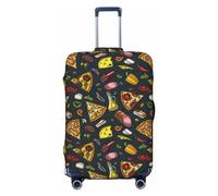 Buewutiry Housse de protection pour bagages de voyage - Jambon Poivre Pizza Anti-rayures Valise Housses pour bagages de 45,7 à 81,3 cm, Noir , L