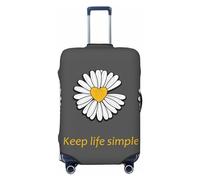 Buewutiry Housse de protection pour bagages de voyage - Keep Life Simple Daisy Flower - Housse lavable pour bagages de 45,7 à 81,3 cm, Noir , x-large