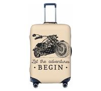 Buewutiry Housse de protection pour bagages de voyage - Let The Adventure Begin - Housse lavable pour valise de 45,7 à 81,3 cm, Noir , S
