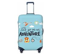 Buewutiry Housse de protection pour bagages de voyage - Let's Go On An Adventure Housse de valise lavable pour bagages de 45,7 à 81,3 cm, Noir , L