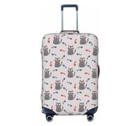 Buewutiry Housse de protection pour bagages de voyage - Motif chat mignon n° 1027 - Housse lavable pour bagages de 45,7 à 81,3 cm, noir, Large