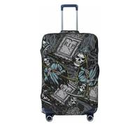 Buewutiry Housse de protection pour bagages de voyage - Motif pierres tombales de la faucheuse anti-rayures pour bagages de 45,7 à 81,3 cm, Noir , S