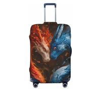 Buewutiry Housse de protection pour bagages de voyage - Rouge et bleu Fire Dragon F anti-rayures pour valises de 45,7 à 81,3 cm, noir, Medium