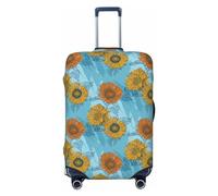 Buewutiry Housse de protection pour bagages de voyage - Tournesols No.1027 - Housses lavables pour bagages de 45,7 à 81,3 cm, Noir , S
