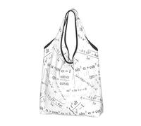 Buewutiry Lot de 2 grands sacs fourre-tout pour femme - Légers imprimés équation mathématiques réutilisables - Sacs d'épicerie pliables pour courses, sacs en tissu pour le travail, la plage, les