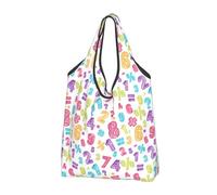 Buewutiry Lot de 2 grands sacs fourre-tout pour femme - Sacs d'épicerie légers et réutilisables en tissu avec poignées pour les mathématiques, les chiffres colorés, les courses, le travail, la plage