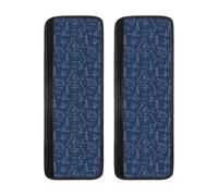Buewutiry Lot de 2 housses de poignée de porte de réfrigérateur - Housses de poignée de réfrigérateur réglables et confortables avec motif mathématiques imprimées avec règle bleue, couvre-poignées
