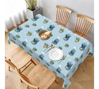 Buewutiry Nappe rectangulaire 89 x 140 cm - Motif hippopotame crocodile mignon - Protection de table de pique-nique carrée infroissable en tissu d'extérieur pour salle à manger, fête, ferme
